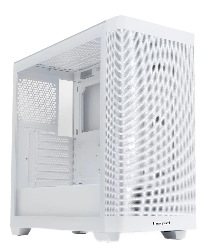 Изображение Корпус HSPD M740-TGWH White (mATX, ATX, Mini-ITX, EATX, белый, без БП)/(M740-TGWH)