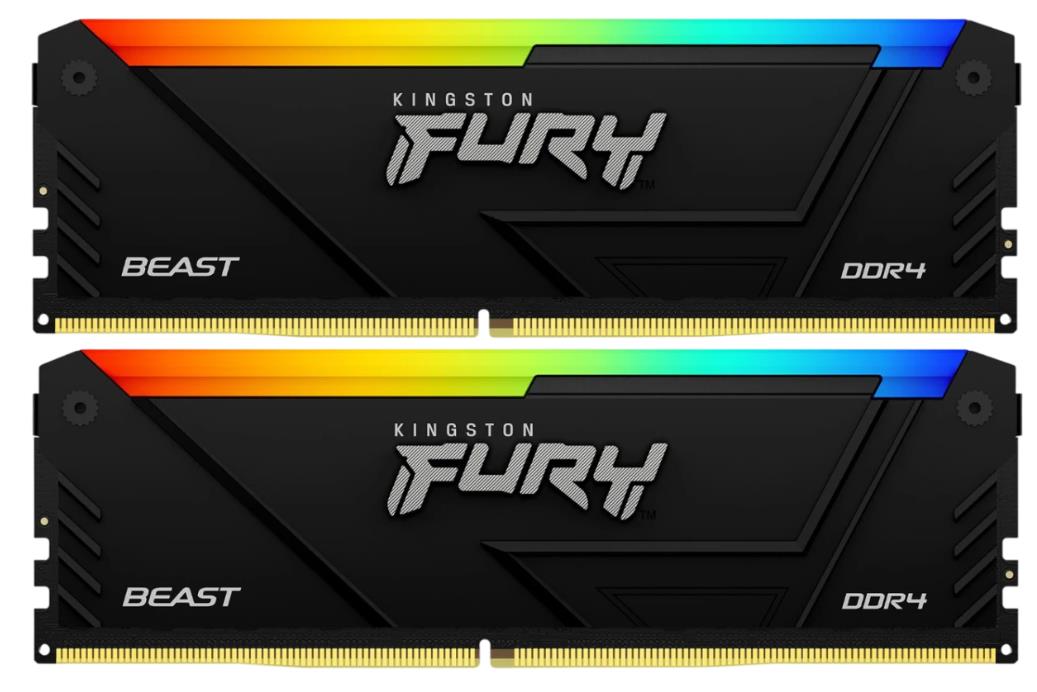 Изображение Оперативная память 2x16 GB DDR4 Kingston Fury Beast RGB (25600 МБ/с, 3200 МГц, CL16)