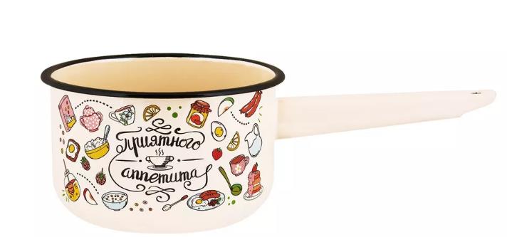 Изображение Ковш Appetite 1с42с Приятного аппетита эмал цил без/кр (1,5 л )