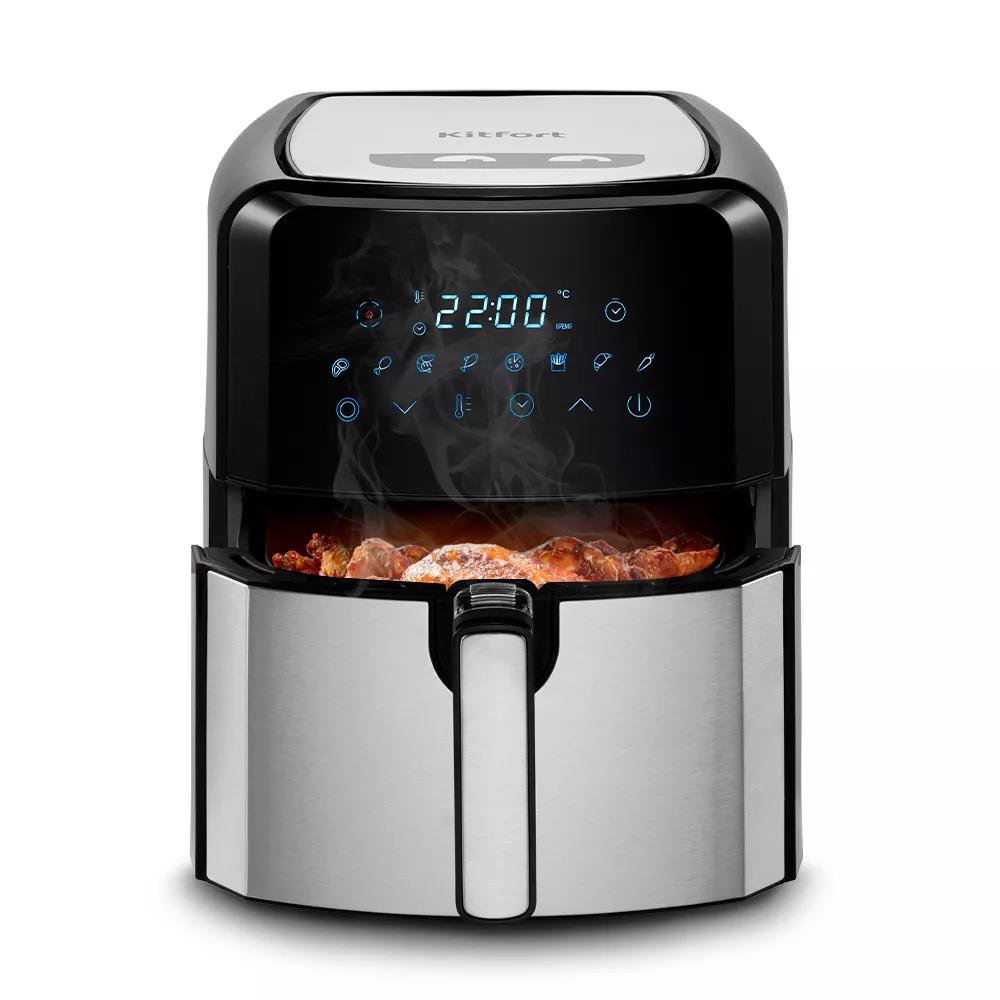 Изображение Аэрогриль Kitfort КТ-2239 1700Вт черный/серебристый (1700 Вт /4,5 л )