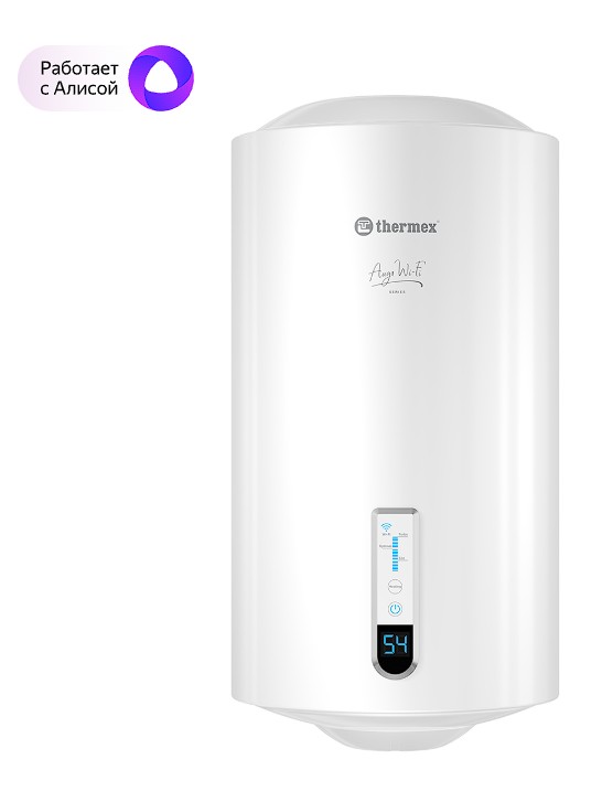 Изображение Водонагреватель Thermex Auga 50 V Slim Wi-Fi (50 л /1,5 кВт/биостеклофарфор)