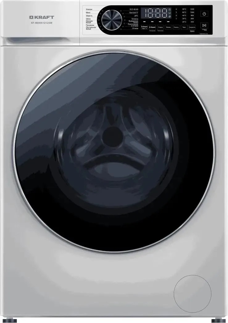 Изображение Стиральная машина Kraft KF-MDDS12125W, белый (фронтальная, 12 кг, 1200 об/мин )