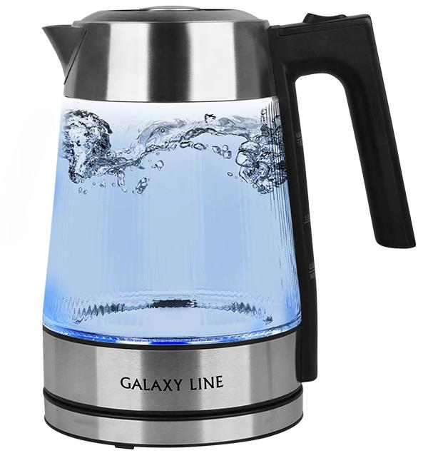 Изображение Электрический чайник Galaxy LINE GL 0564 (2200 Вт/1,8 л /стекло, металл/серебристый)