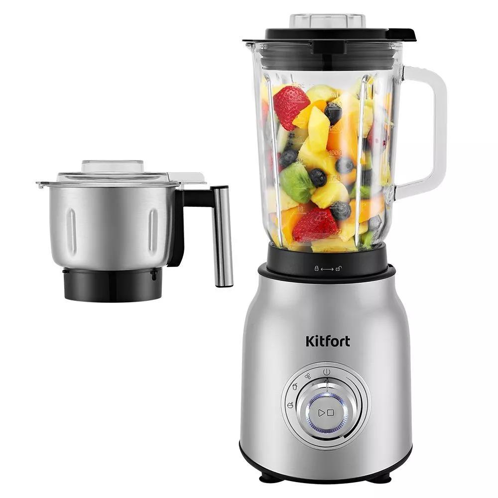 Изображение Блендер Kitfort КТ-3079 (стационарный/800 Вт/серебристый, черный)