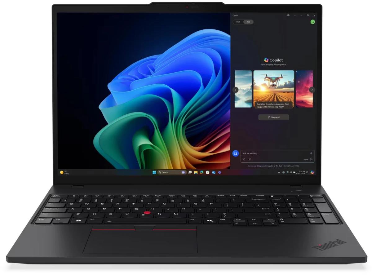 Изображение Ноутбук Lenovo ThinkPad T16 Gen 4 (AMD 350 2000 МГц/ SSD 512 ГБ  /RAM 16 ГБ/ 16" 1920x1200/VGA встроенная/ Windows 11 Pro) (21QN005XUS)