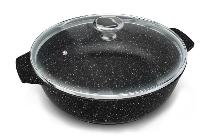 Изображение Жаровня НЕВА МЕТАЛЛ ПОСУДА NG6530 со стекл. крышкой 3л «Neva Granite» алюминий 3 л