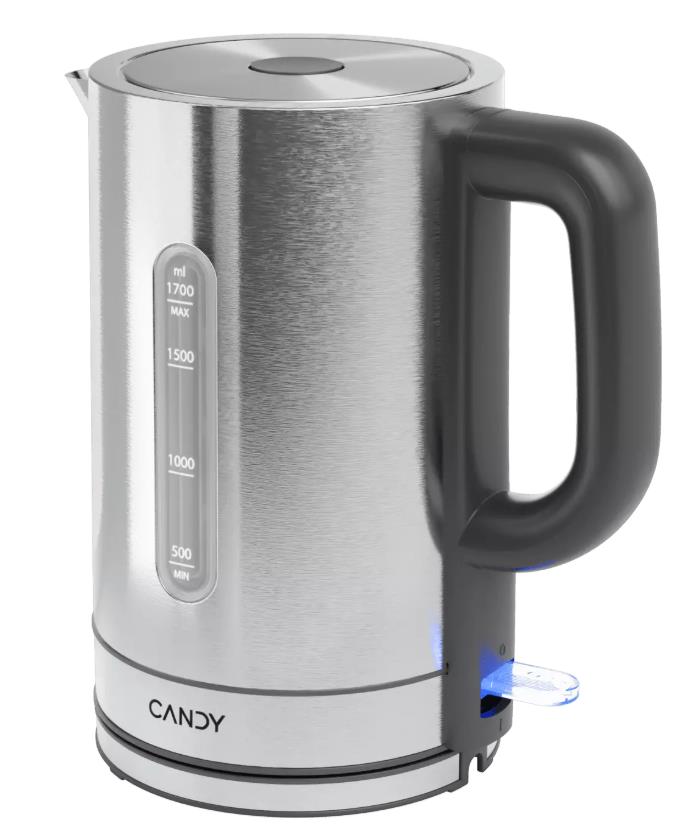 Изображение Электрический чайник Candy CK-204 (2200 Вт/1,7 л /нержавеющая сталь/сталь, черный)