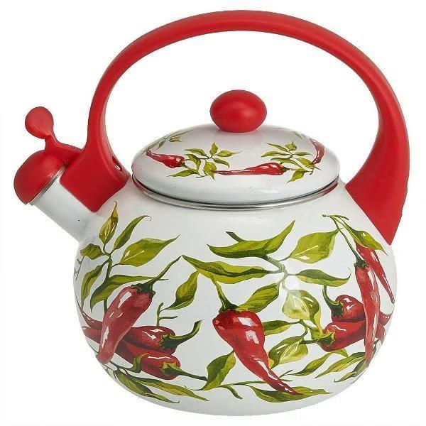 Изображение Чайник METALLONI EM-1327 (2,5, л л /белый, перцы)