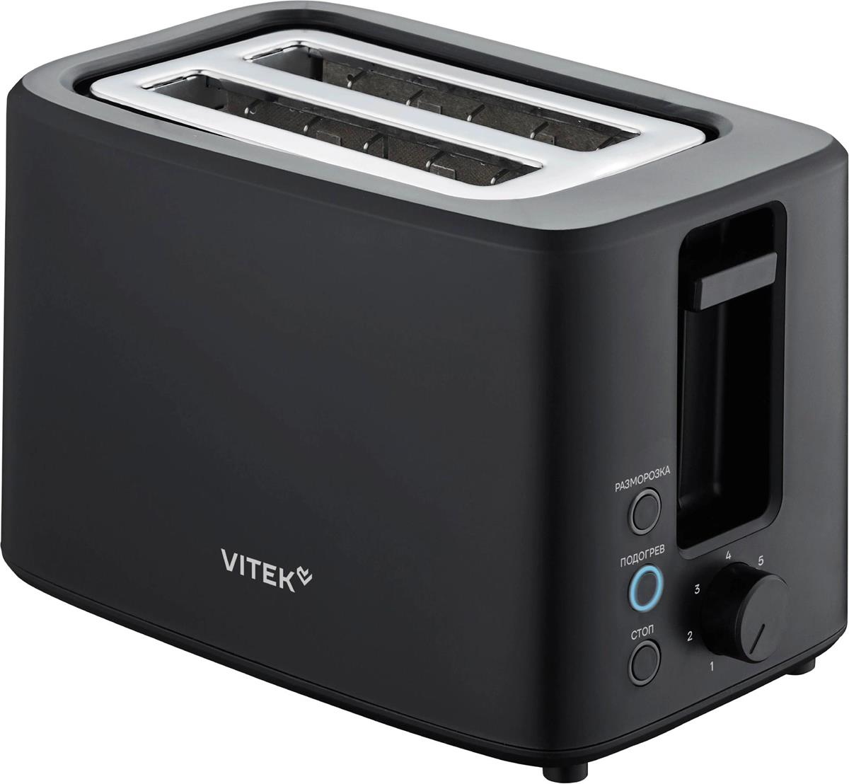 Изображение Тостер VITEK Gracia VT-T1000 (700 Вт  черный, серебристый)