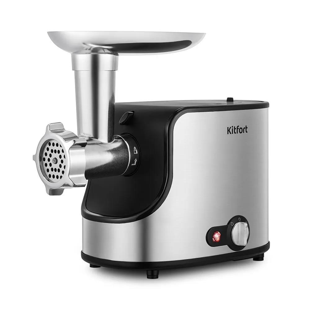 Изображение Мясорубка Kitfort КТ-2133 сталь/черный (1360 Вт /1,6 кг/мин/черный, стальной)