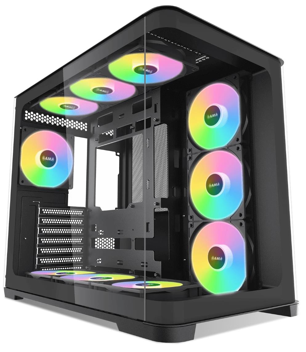 Изображение Корпус SAMA V60 Black (mATX, ATX, Mini-ITX, черный, без БП)/(V60-BKADA7X1-GL)