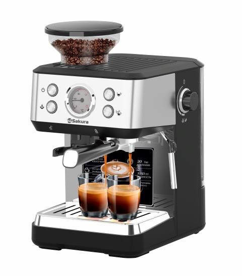 Изображение Кофеварка Sakura SA-6122 (рожковая/1,6 л /1050 Вт )