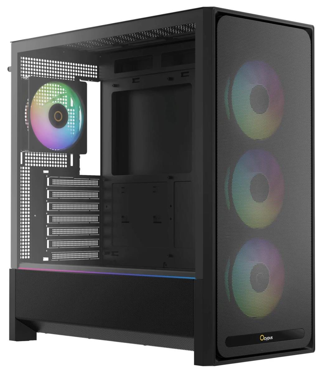 Изображение Корпус Ocypus Delta C70 ARGB Black (mATX, ATX, Mini-ITX, EATX, черный, без БП)/(Delta-C70-BKG400XX-GL)