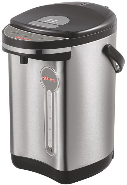 Изображение Термопот Sakura SA-1335BS (5 л /750 Вт /черный, нержавеющая сталь)