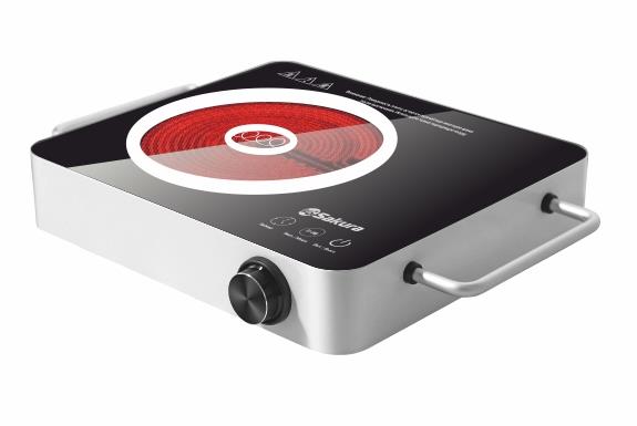 Изображение Плита настольная Sakura SA-7173 (инфракрасная, закаленное стекло, белый)
