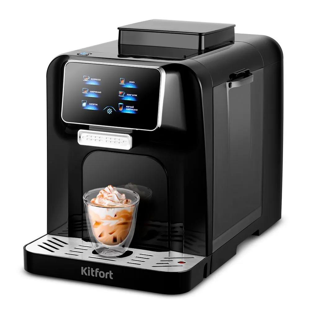 Изображение Кофемашина Kitfort КТ-7424 (1480 Вт /19 бар/черный)