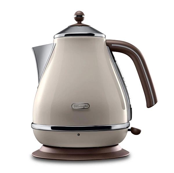 Изображение Электрический чайник DeLONGHI Icona Vintage KBOV2001.BG (2000 Вт/1,7 л /металл/бежевый)