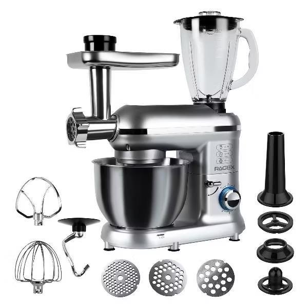 Изображение Кухонный комбайн RageX R101-900 (4,5 л /1500 Вт /серебристый)
