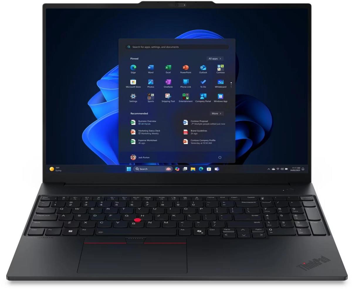 Изображение Ноутбук Lenovo ThinkPad E16 Gen 3 (Intel 255H 2000 МГц/ SSD 512 ГБ  /RAM 16 ГБ/ 16" 1920x1200/VGA встроенная/ Без ОС) (21SSS0AS00)