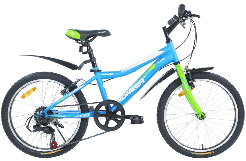 Изображение Велосипед Pioneer Boomer 20 (белый, синий, зеленый/20 "/11.0 ")-2023 года
