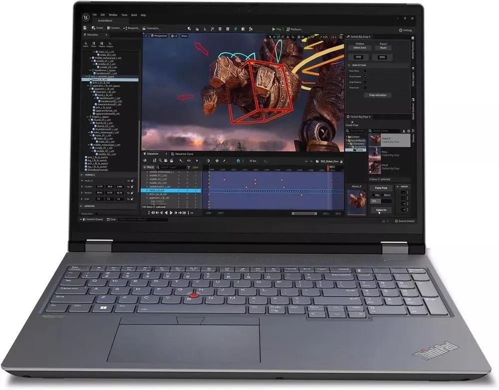 Изображение Ноутбук Lenovo ThinkPad P16 Gen 2 (Intel 14700HX 2100 МГц/ SSD 512 ГБ  /RAM 16 ГБ/ 16" 1920x1200/VGA дискретная/ Windows 11 Pro) (21FBA0R7CD)