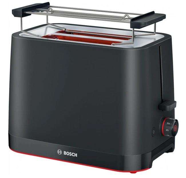 Изображение Тостер Bosch TAT3M123 (950 Вт  красный, черный)