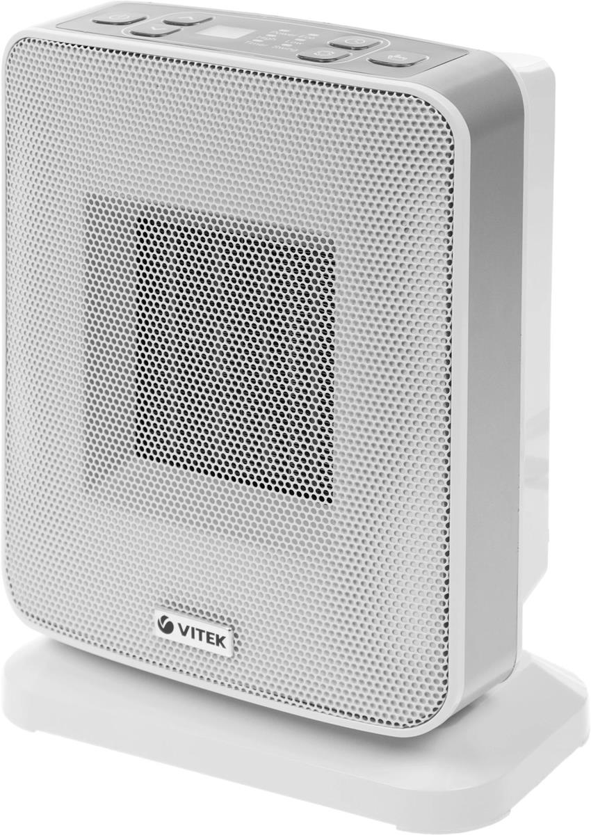 Изображение Тепловентилятор VITEK VT-2066 серый, 1500 Вт, 20 м2, термостат, дисплей (1500 Вт керамический нагреватель)