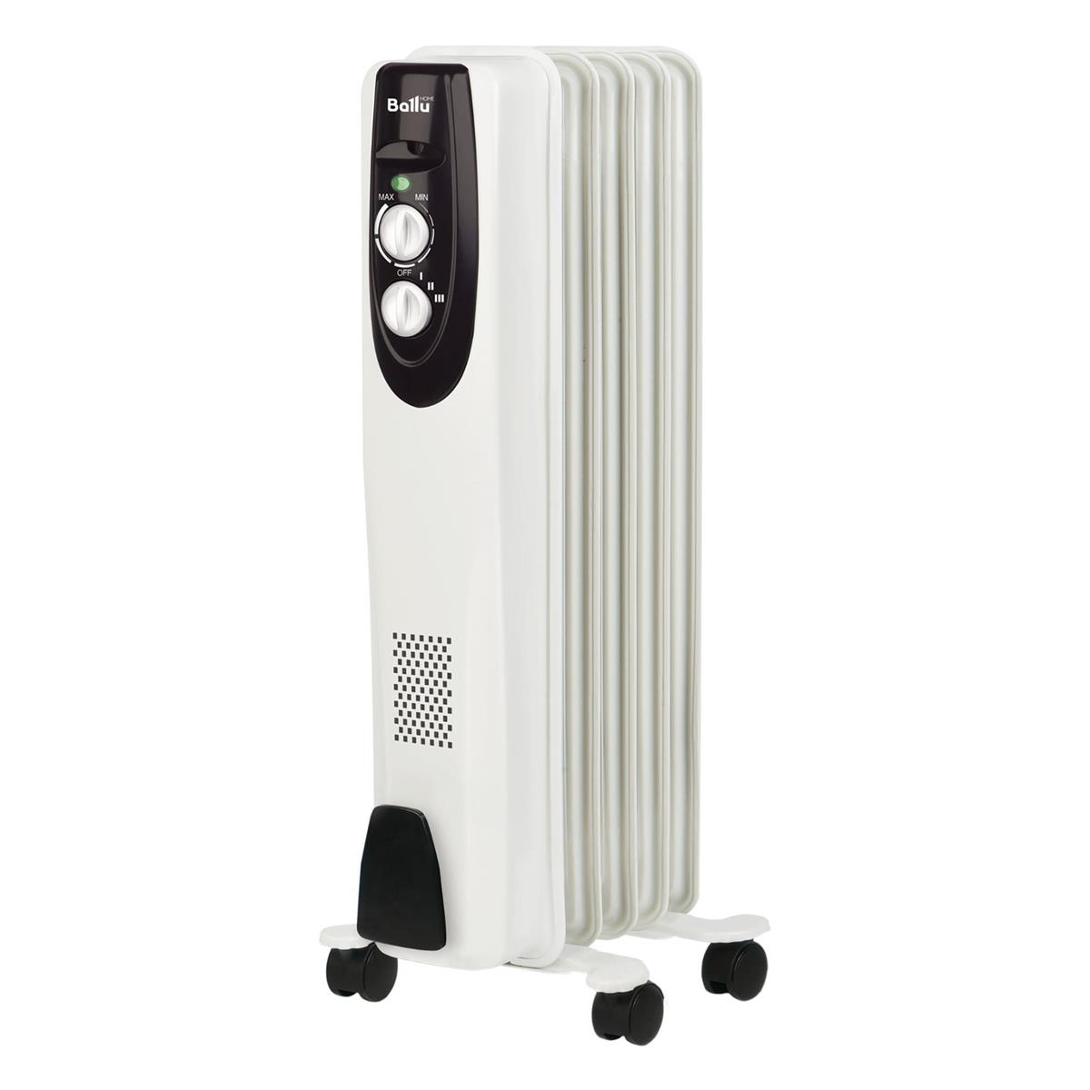 Изображение Масляный радиатор Ballu Classic BOH/CL-05WRN (5 секций), белый, 1000 Вт, 15 м2, термостат (1000 Вт  /5 секций)