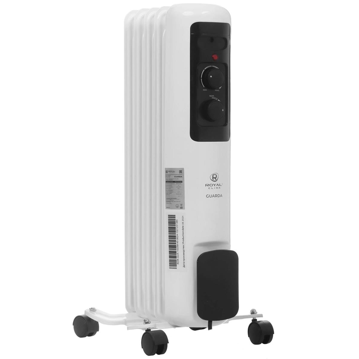 Изображение Масляный радиатор Royal Clima GUARDA ROR-GU5-1000M (1000 Вт  /5 секций)