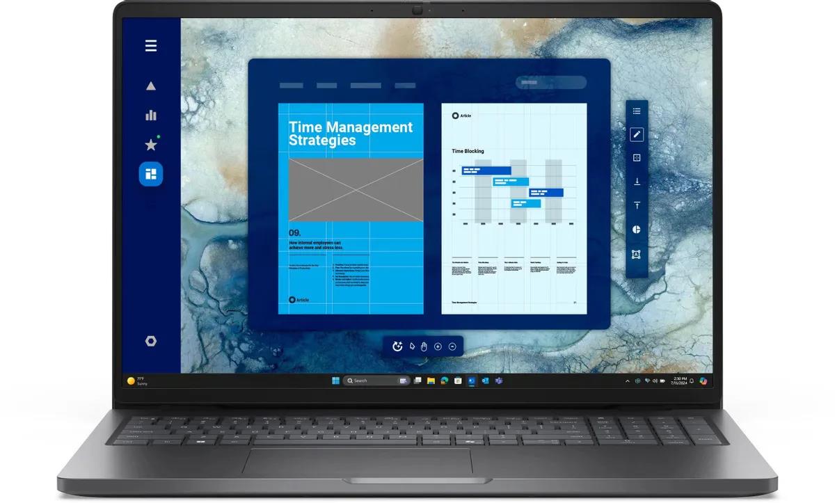 Изображение Ноутбук DELL Pro 16 (Intel 255U 2000 МГц/ SSD 512 ГБ  /RAM 16 ГБ/ 16" 1920x1200/VGA встроенная/ Linux) (PRO16-7655)