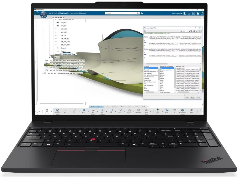 Изображение Ноутбук Lenovo ThinkPad P16s G4 (AMD 350 2000 МГц/ SSD 1024 ГБ  /RAM 32 ГБ/ 16" 3840x2400/VGA встроенная/ Без ОС) (21QSS16N00)