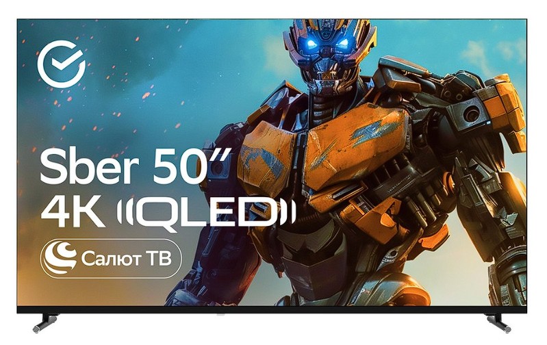 Изображение Телевизор Sber SDX-50UQ6000DBA 50" 4K Ultra HD Smart TV черный