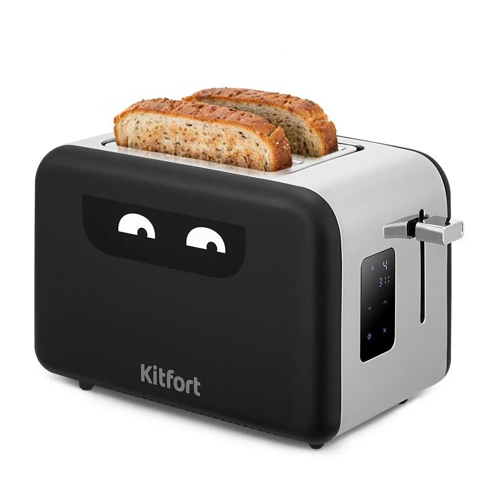 Изображение Тостер Kitfort КТ-6497 (850 Вт  черный, стальной)