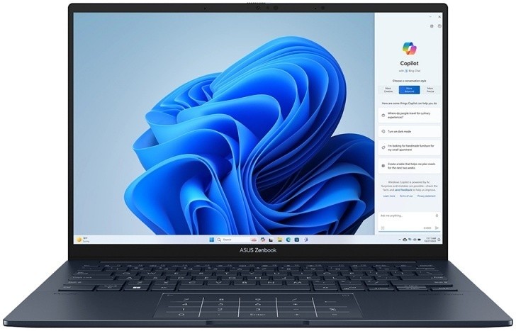 Изображение Ноутбук Asus Zenbook 14 OLED UX3405CA-ST1486 (Intel 225H 1700 МГц/ SSD 512 ГБ  /RAM 16 ГБ/ 14" 2880x1800/VGA встроенная/ Без ОС) (90NB14W1-M025Y0)