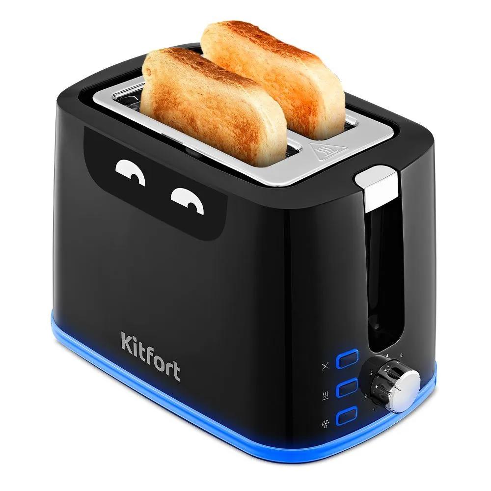 Изображение Тостер Kitfort КТ-6410 (900 Вт  синий, черный)