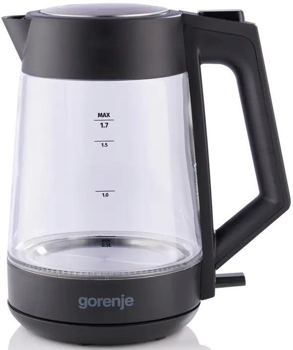Изображение Электрический чайник Gorenje K17OGP (2200 Вт/1,7 л /стекло, пластик/прозрачный, черный)