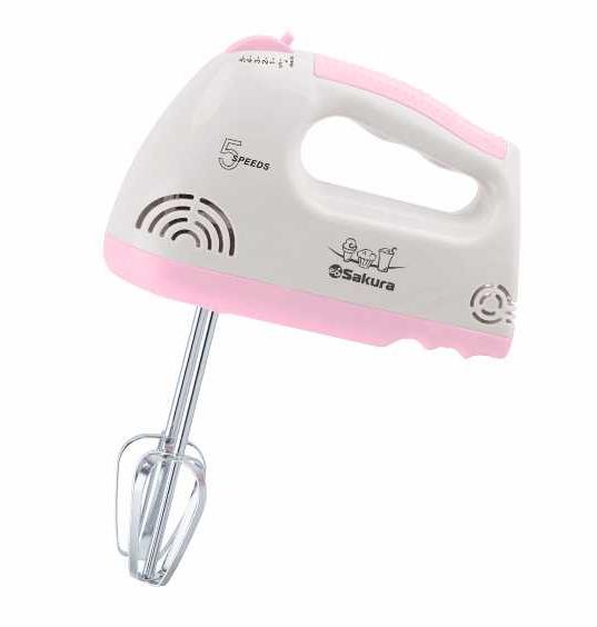Изображение Миксер Sakura SA-6313P (150 Вт /розовый, белый)