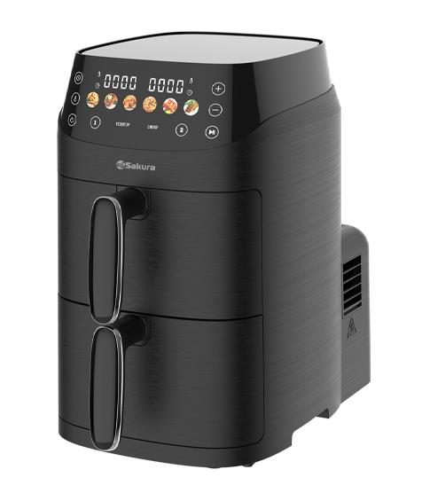 Изображение Аэрогриль Sakura SA-7698BK 2 чаши по 2,5л, таймер (2800 Вт /5 л )