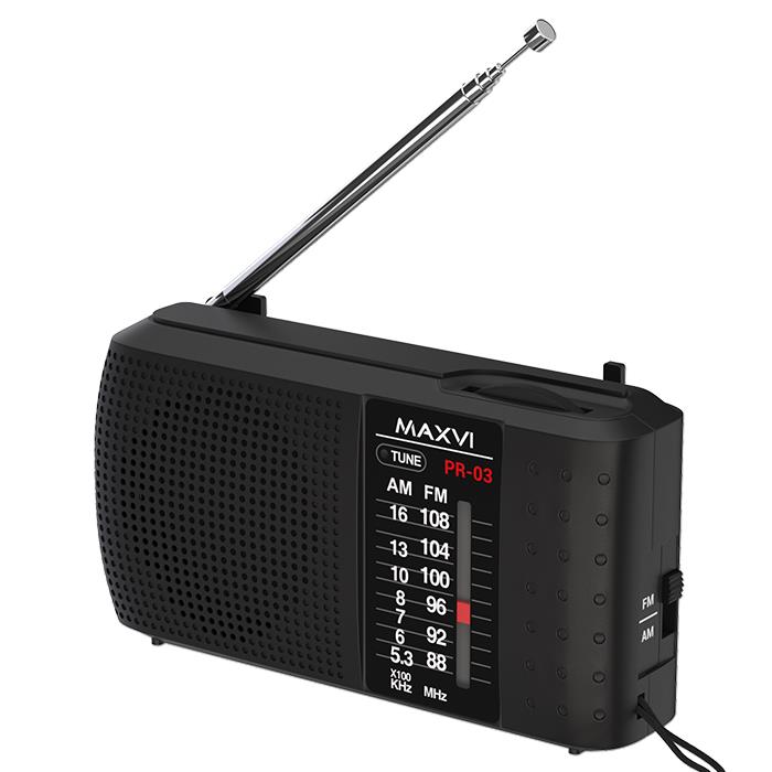 Изображение Радиоприемник MAXVI PR-03 black черный