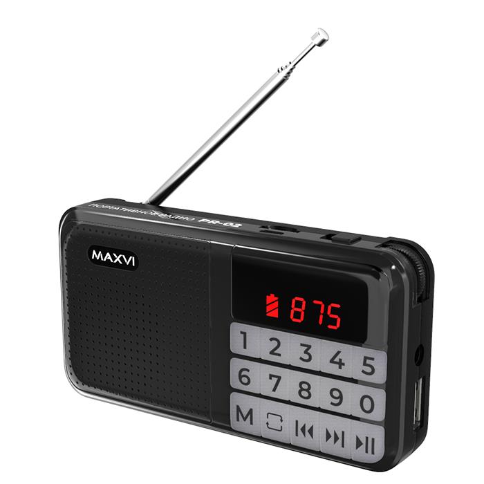 Изображение Радиоприемник MAXVI PR-02 черный